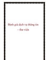 Định giá dịch vụ thông tin – Thư viện