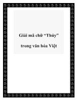 Giải mã chữ “Thủy” trong văn hóa Việt