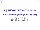 Hệ thống thông tin quản lý - Chương 6: Hệ thống thông tin chức năng