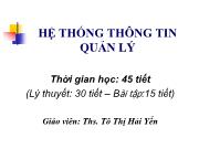 Hệ thống thông tin quản lý