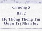 Hệ thống thông tin quản trị nhân lực