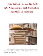 Hiện đại hoá văn học đầu thế kỉ XX - Nghiên cứu so sánh trường hợp Hàn Quốc và Việt Nam