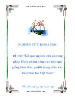 Kết quả nghiên cứu phương pháp lí hóa nhằm nâng cao hiệu quả giếng khai thác gaslift trong điều kiện khai thác tại Việt Nam