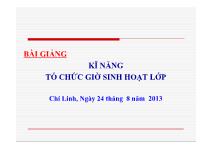 Kĩ năng tổ chức giờ sinh hoạt lớp