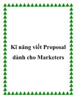 Kĩ năng viết Proposal dành cho Marketers