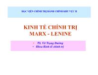 Kinh tế chính trị Marx - Lenine