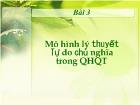 Kinh tế vĩ mô - Bài 3: Mô hình lý thuyết Tự do chủ nghĩa trong Quan hệ quốc tế