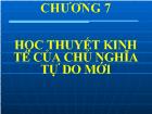 Kinh tế vĩ mô - Chương 7: Học thuyết kinh tế của chủ nghĩa tự do mới