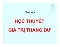 Kinh tế vĩ mô - Chương V: Học thuyết giá trị thặng dư