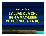 Lý luận của chủ nghĩa Mác - Lênin về chủ nghĩa xã hội