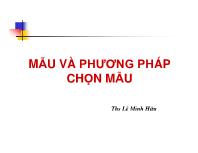 Mẫu và phương pháp chọn mẫu