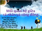 Mối quan hệ giữa cá nhân và cộng đồng