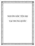 Nguồn gốc tên họ tại Trung Quốc