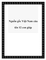 Nguồn gốc Việt Nam của tên 12 con giáp