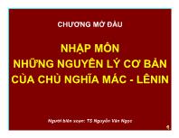 Nhập môn những nguyên lý cơ bản của chủ nghĩa Mác - Lênin