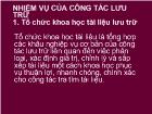 Nhiệm vụ của công tác lưu trữ