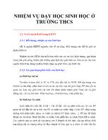 Nhiệm vụ dạy học sinh học ở trường THCS