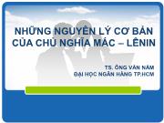 Những nguyên lý cơ bản của chủ nghĩa Mác – Lênin