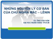 Những nguyên lý cơ bản của chủ nghĩa Mác – Lênin