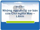 Những nguyên lý cơ bản của Chủ nghĩa Mác – Lênin