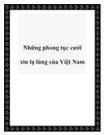 Những phong tục cưới xin lạ lùng của Việt Nam