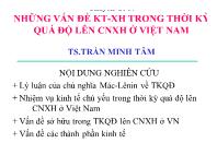 Những vấn đề kinh tế, xã hội trong thời kỳ quá độ lên chủ nghĩa xã hội ở Việt Nam