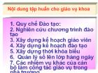 Nội dung tập huấn cho giáo vụ khoa