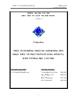 Phân tích những nhân tố ảnh hưởng đến nhận thức về phát triển kĩ năng mềm của sinh viên đại học Cần Thơ