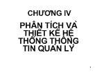 Phân tích và thiết kế hệ thống thông tin quản lý