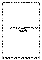 Phát triển giáo dục và đào tạo nhân tài