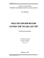 Phục hồi văn bản mờ dần và phục chế tài liệu lưu trữ