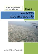 Phương pháp day học tín chỉ - Phần 4: Xây dựng mục tiêu học tập