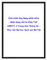 Quá trình ứng dụng phần mềm nhận dạng chữ in tiếng Việt ABBYY ở Trung tâm Thông tin – Thư viện Đại học Quốc gia Hà Nội