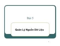 Quản lý nguồn dữ liệu