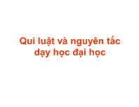 Qui luật và nguyên tắc dạy học đại học