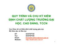 Quy trình và chu kỳ kiểm định chất lượng trường đại học, cao đẳng, trung học chuyên nghiệp