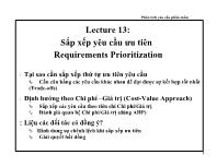 Sắp xếp yêu cầu ưu tiên Requirements Prioritization