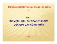 Sứ mệnh lịch sử toàn thế giới của giai cấp công nhân