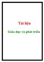 Tài liệu Giáo dục và phát triển