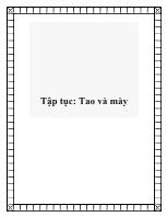 Tập tục: Tao và mày