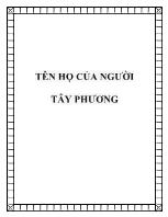 Tên họ của người tây phương