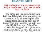 Thế giới quan và phương pháp luận triết học của chủ nghĩa Mác – Lênin