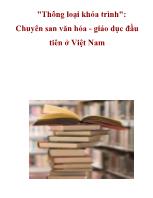 Thông loại khóa trình Chuyên san văn hóa -Giáo dục đầu tiên ở Việt Nam