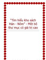 Tìm hiểu kho sách Hán - Nôm - Một bộ thư mục có giá trị cao