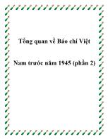 Tổng quan về Báo chí Việt Nam trước năm 1945 (phần 2)