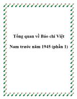 Tổng quan về Báo chí Việt Nam trước năm 1945 (phần 1)