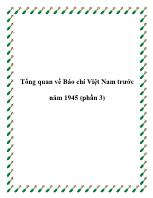 Tổng quan về Báo chí Việt Nam trước năm 1945 (phần 3)