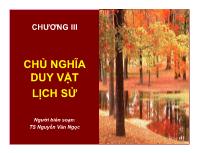 Triết học Mac - Lê nin - Chương III: Chủ nghĩa duy vật lịch sử