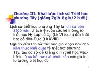 Triết học Mac - Lê nin - Chương III: Khái lược lịch sử Triết học phương Tây