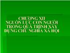 Triết học Mac - Lê nin - Chương XII: Nguồn lực con người trong quá trình xây dựng chủ nghĩa xã hội